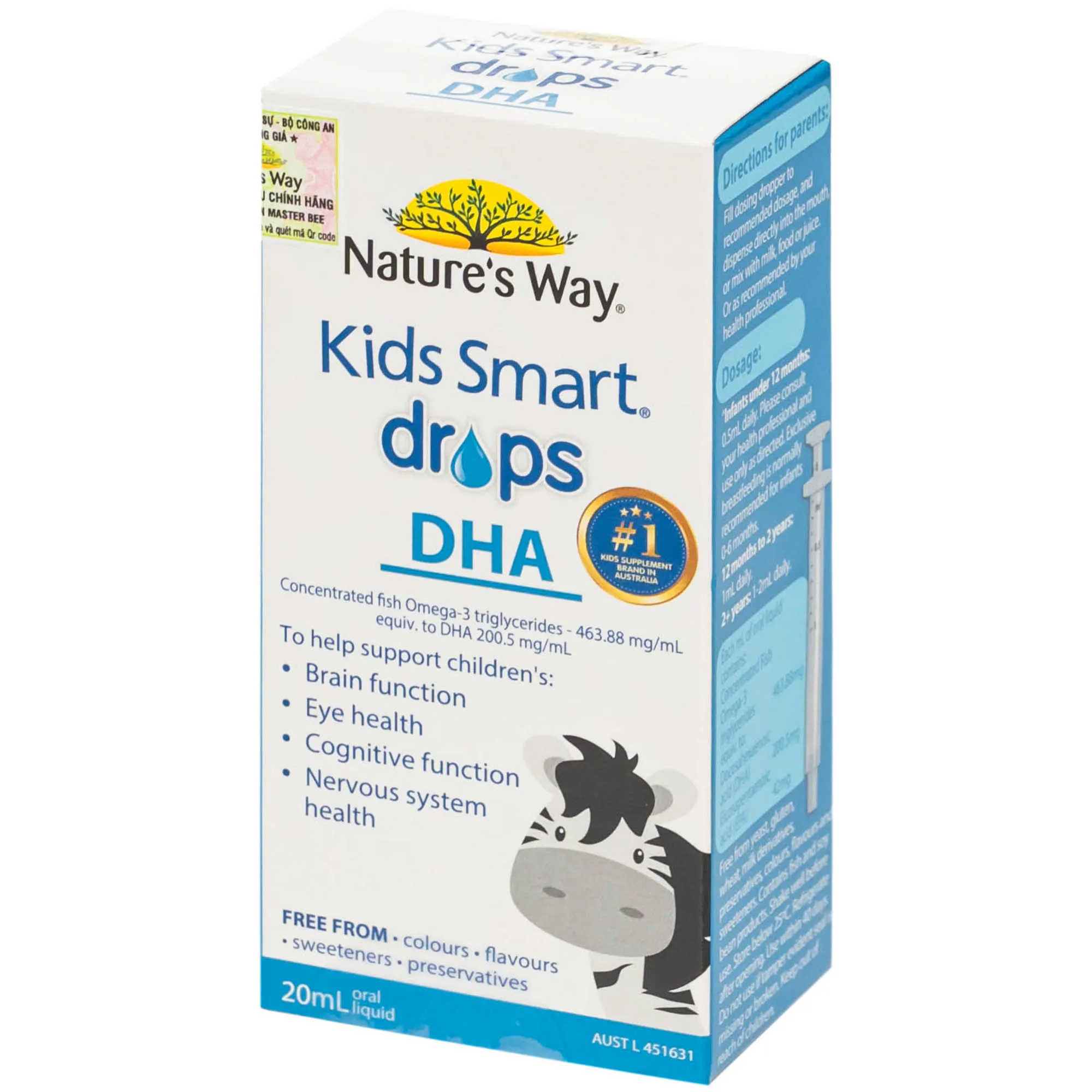 SIRO BỔ NÃO KIDS SMART DROPS DHA NATURE'S WAY 20ML 21