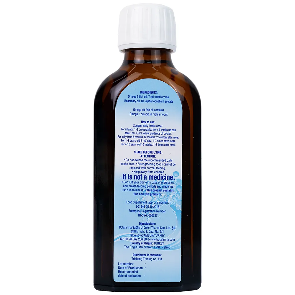 SIRO BỔ NÃO OMEGA VIT BOTAFARMA 100ML 15