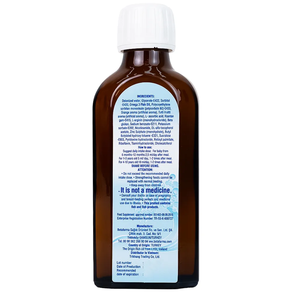 SIRO BỔ NÃO OMEGA VIT PLUS+ BOTAFARMA 100ML 13