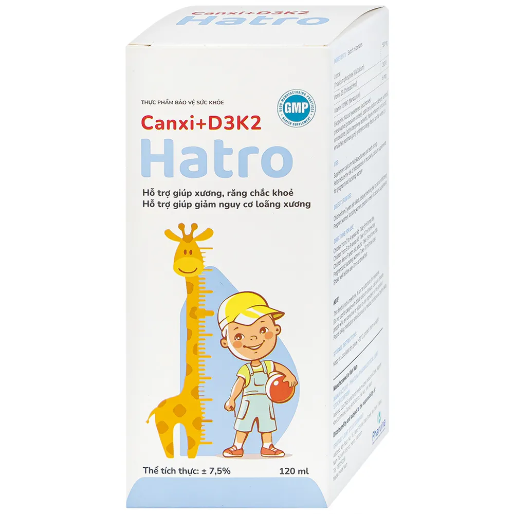 SIRO BỔ SUNG CANXI GIÚP XƯƠNG, RĂNG CHẮC KHỎE CANXI + D3K2 HATRO 120ML 7