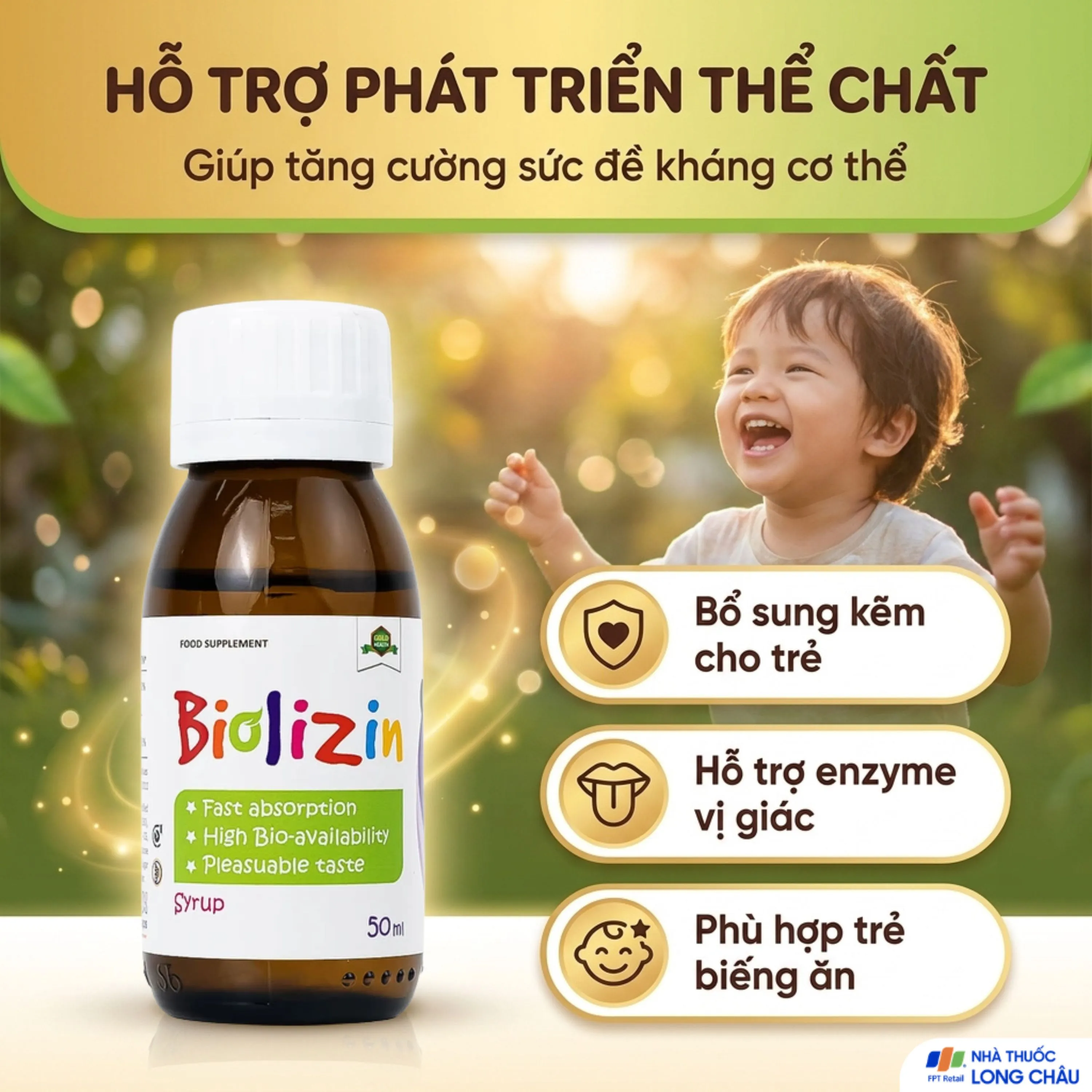 SIRO BỔ SUNG KẼM, LYSINE VÀ VITAMIN B6 CHO TRẺ BIOLIZIN 50ML 3