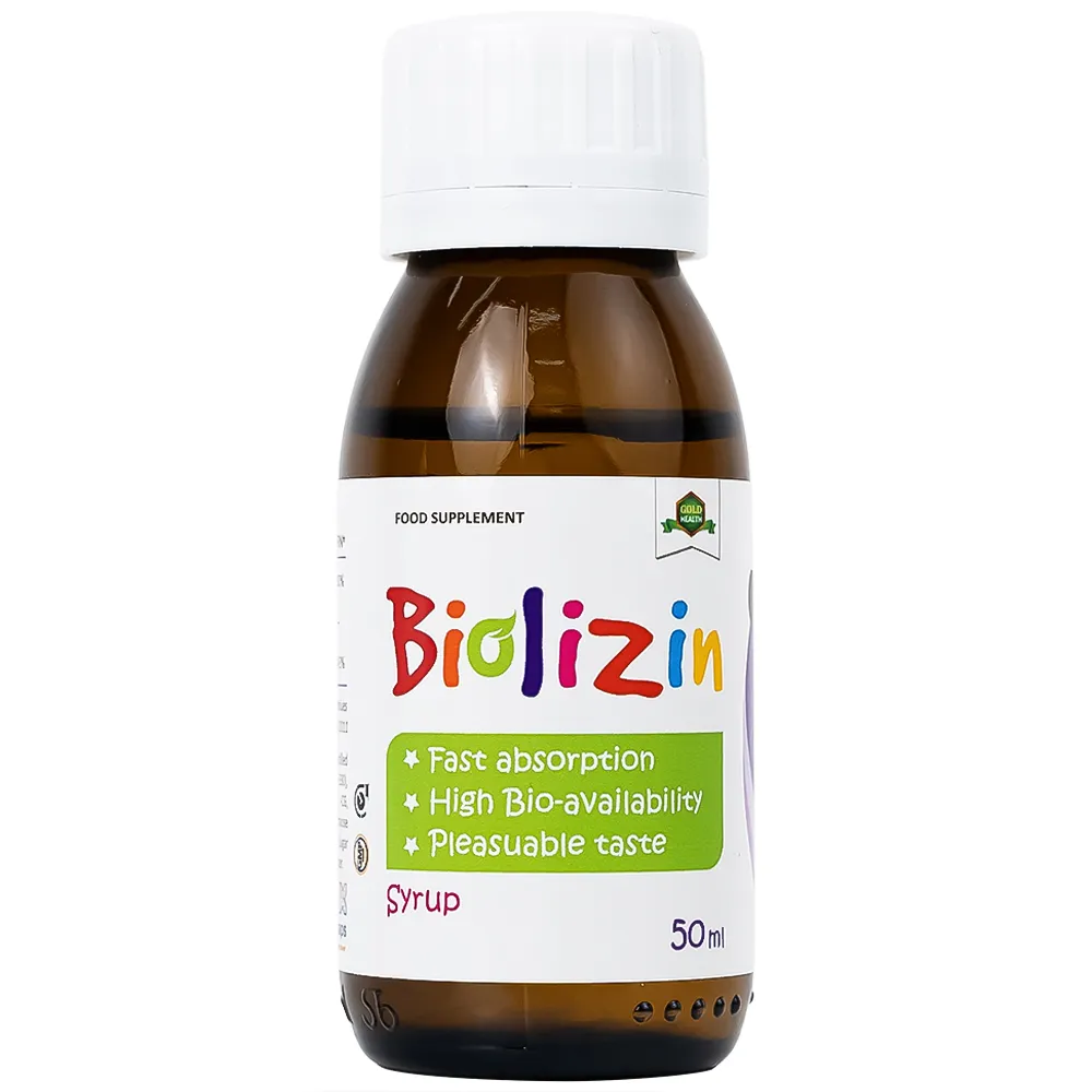 SIRO BỔ SUNG KẼM, LYSINE VÀ VITAMIN B6 CHO TRẺ BIOLIZIN 50ML 12