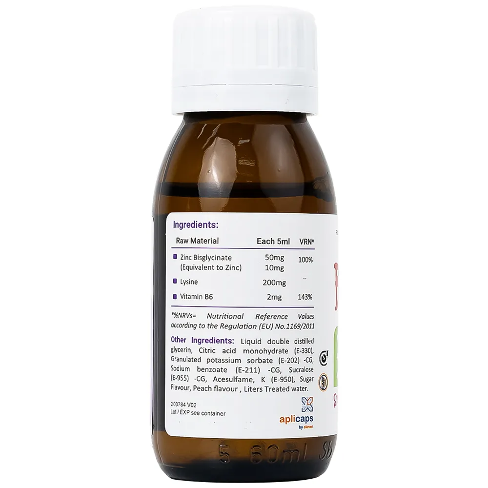SIRO BỔ SUNG KẼM, LYSINE VÀ VITAMIN B6 CHO TRẺ BIOLIZIN 50ML 14