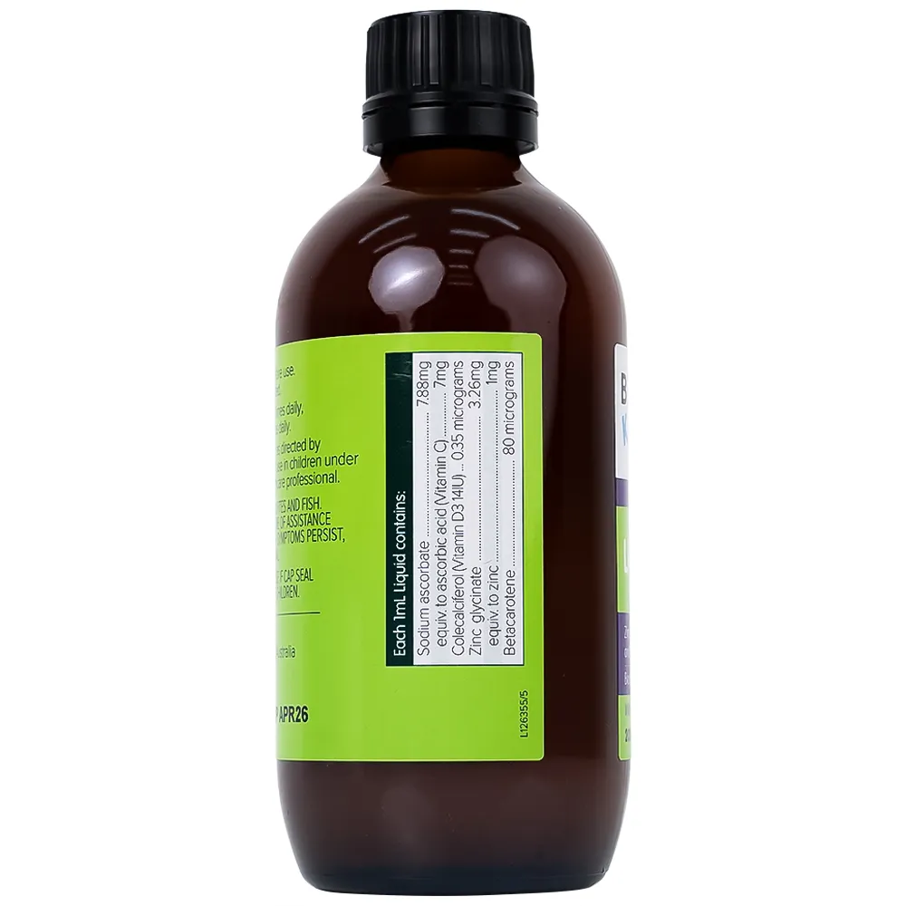 SIRO BỔ SUNG KẼM CHO TRẺ BRAUER BABY & KIDS LIQUID ZINC 200ML 12
