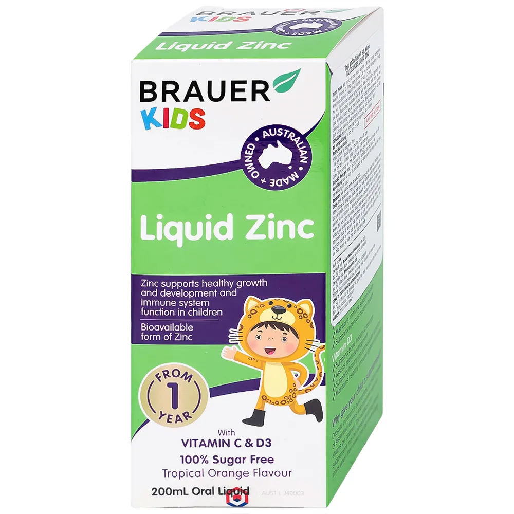 SIRO BỔ SUNG KẼM CHO TRẺ BRAUER BABY & KIDS LIQUID ZINC 200ML 13