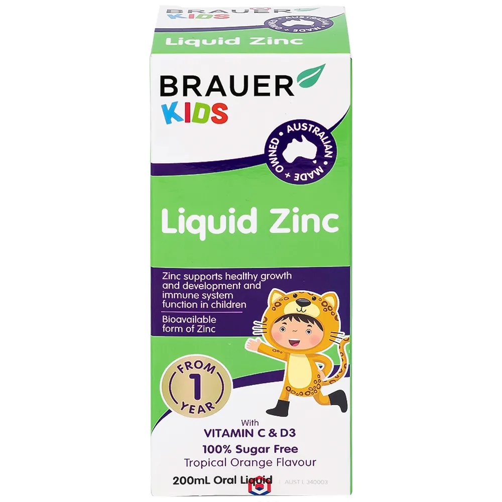 SIRO BỔ SUNG KẼM CHO TRẺ BRAUER BABY & KIDS LIQUID ZINC 200ML 14