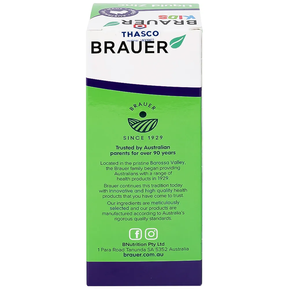 SIRO BỔ SUNG KẼM CHO TRẺ BRAUER BABY & KIDS LIQUID ZINC 200ML 15
