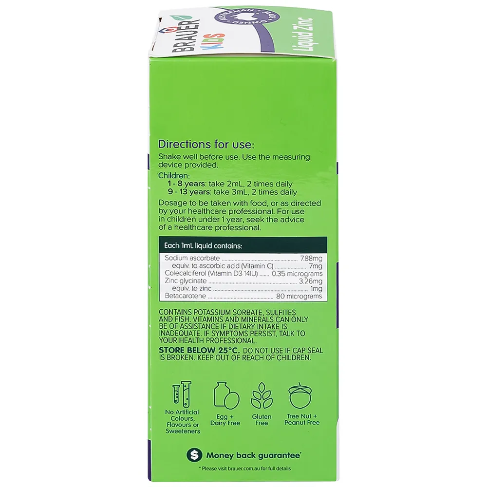 SIRO BỔ SUNG KẼM CHO TRẺ BRAUER BABY & KIDS LIQUID ZINC 200ML 16