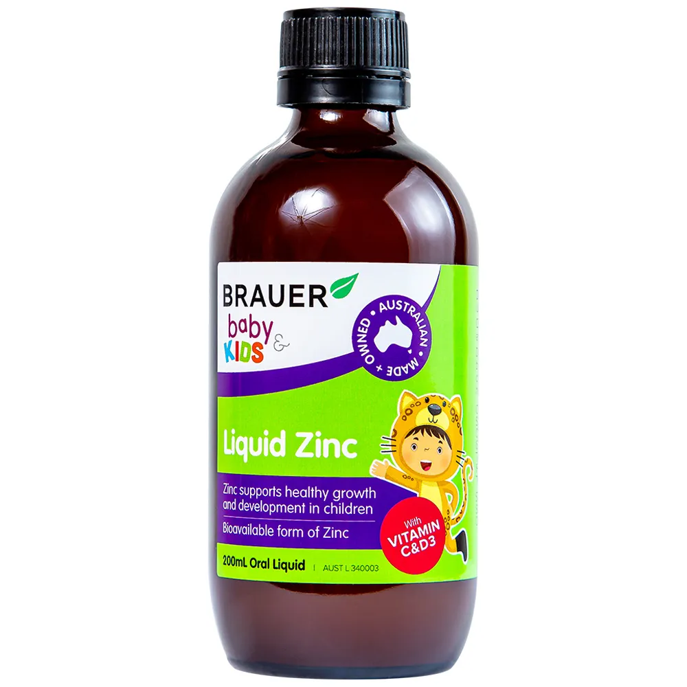 SIRO BỔ SUNG KẼM CHO TRẺ BRAUER BABY & KIDS LIQUID ZINC 200ML 19