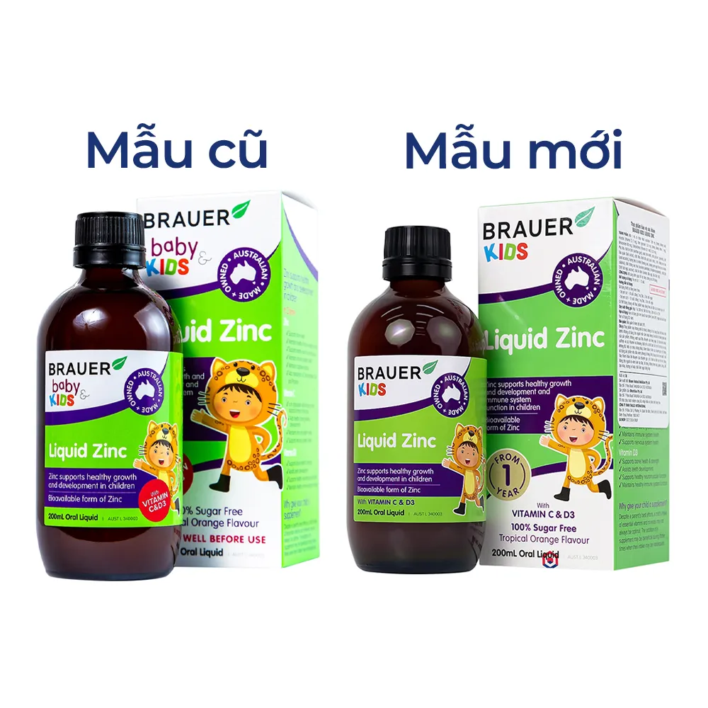 SIRO BỔ SUNG KẼM CHO TRẺ BRAUER BABY & KIDS LIQUID ZINC 200ML 8