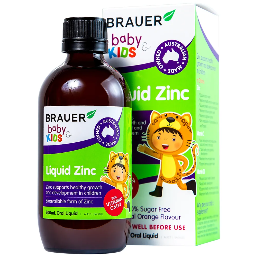 SIRO BỔ SUNG KẼM CHO TRẺ BRAUER BABY & KIDS LIQUID ZINC 200ML 9