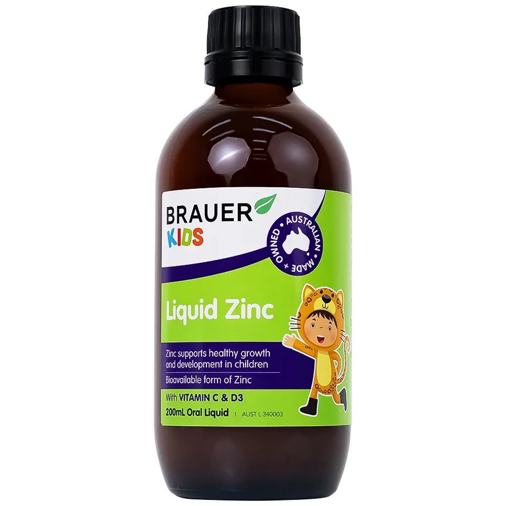 SIRO BỔ SUNG KẼM CHO TRẺ BRAUER BABY & KIDS LIQUID ZINC 200ML 10