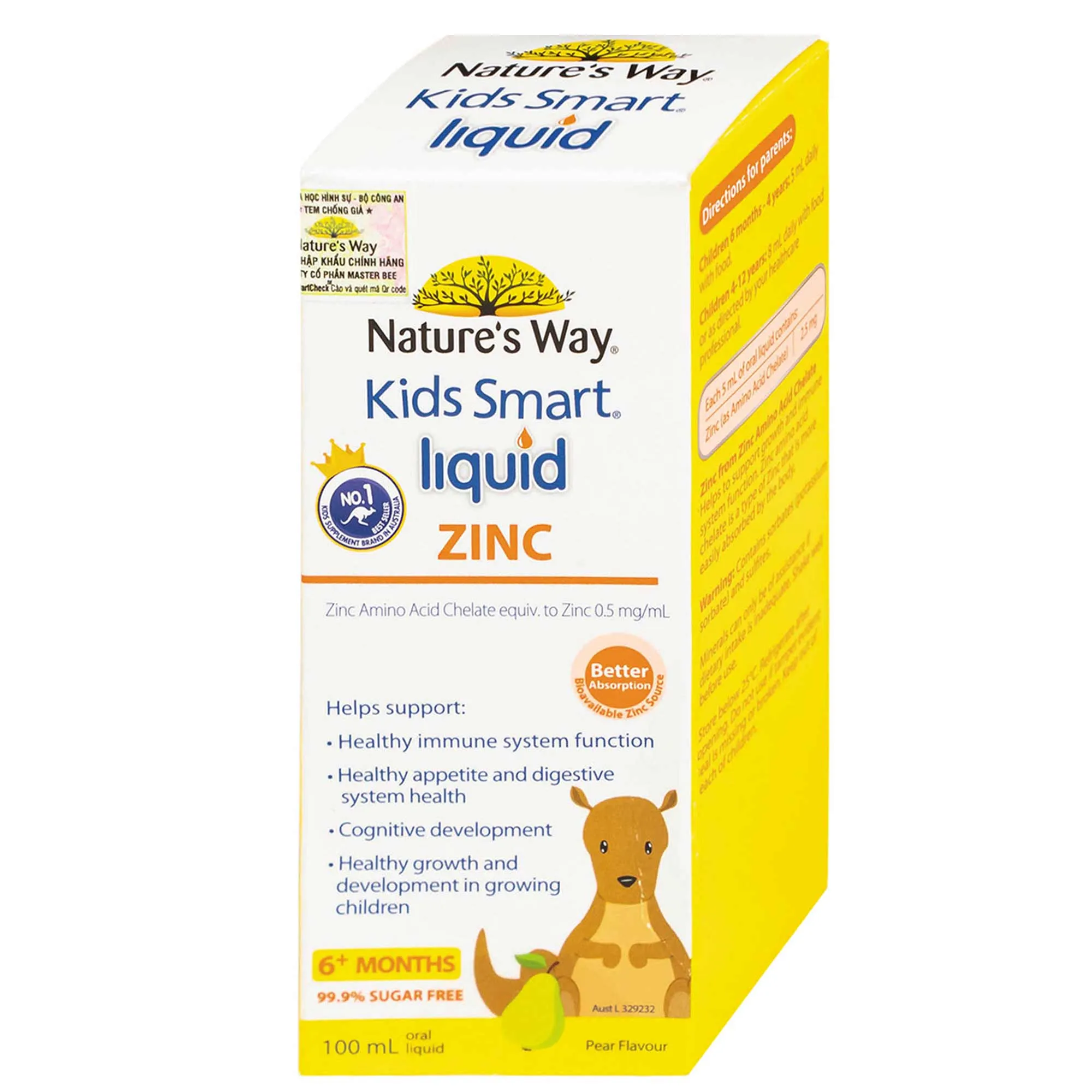 SIRO BỔ SUNG KẼM VÀ HỖ TRỢ CẢM GIÁC THÈM ĂN CHO BÉ NATURE'S WAY KIDS SMART LIQUID ZINC 100ML 11