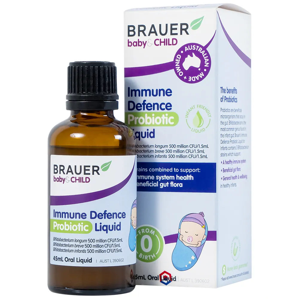 SIRO BỔ SUNG LỢI KHUẨN CHO BÉ BRAUER BABY & CHILD IMMUNE DEFENCE PROBIOTIC LIQUID 45ML