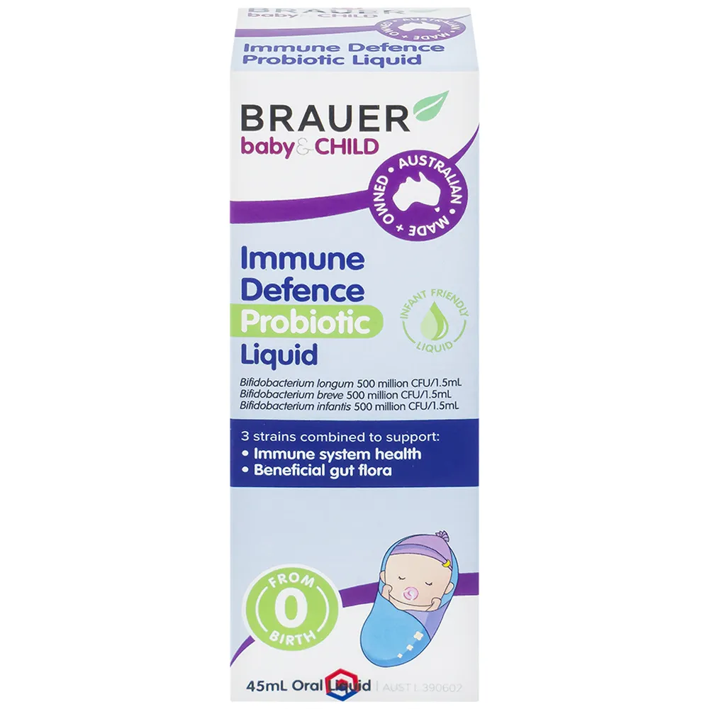 SIRO BỔ SUNG LỢI KHUẨN CHO BÉ BRAUER BABY & CHILD IMMUNE DEFENCE PROBIOTIC LIQUID 45ML 9