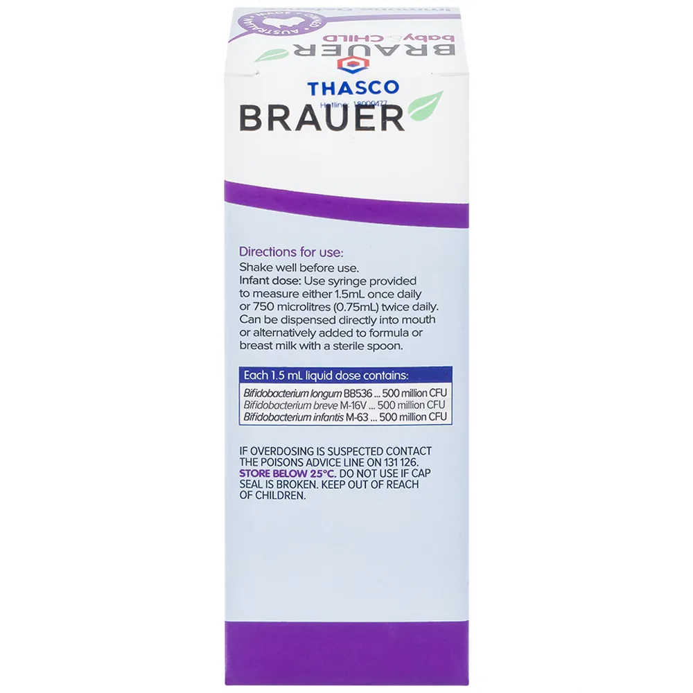 SIRO BỔ SUNG LỢI KHUẨN CHO BÉ BRAUER BABY & CHILD IMMUNE DEFENCE PROBIOTIC LIQUID 45ML 10