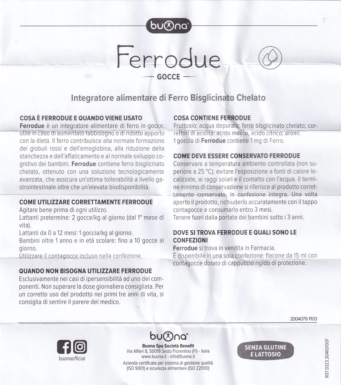 SIRO BỔ SUNG SẮT BUONA FERRODUE 15ML 21
