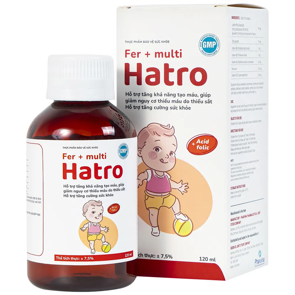 SIRO BỔ SUNG SẮT FER + MULTI HATRO 120ML