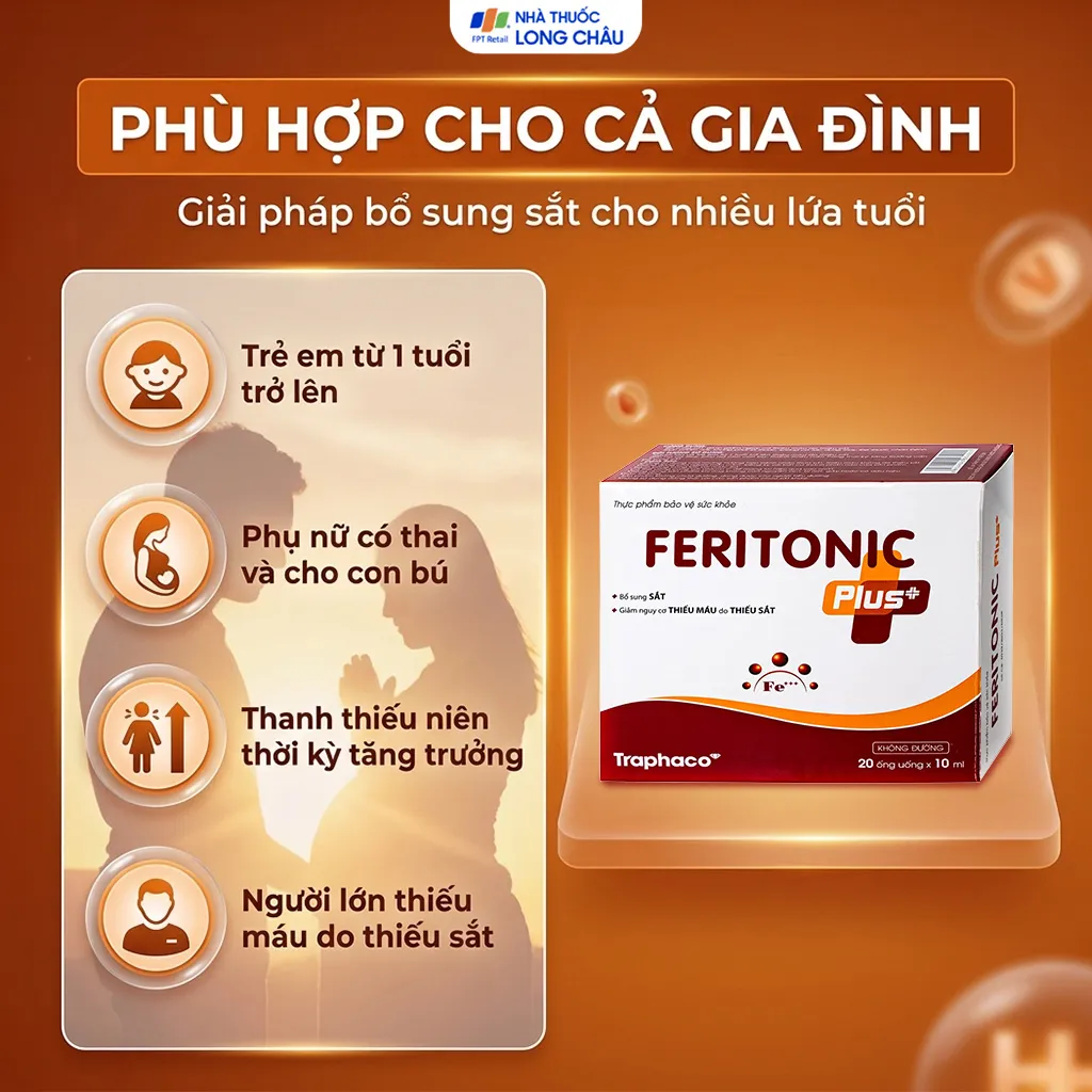 SIRO BỔ SUNG SẮT FERITONIC PLUS+ TRAPHACO 4X5 ỐNG 4
