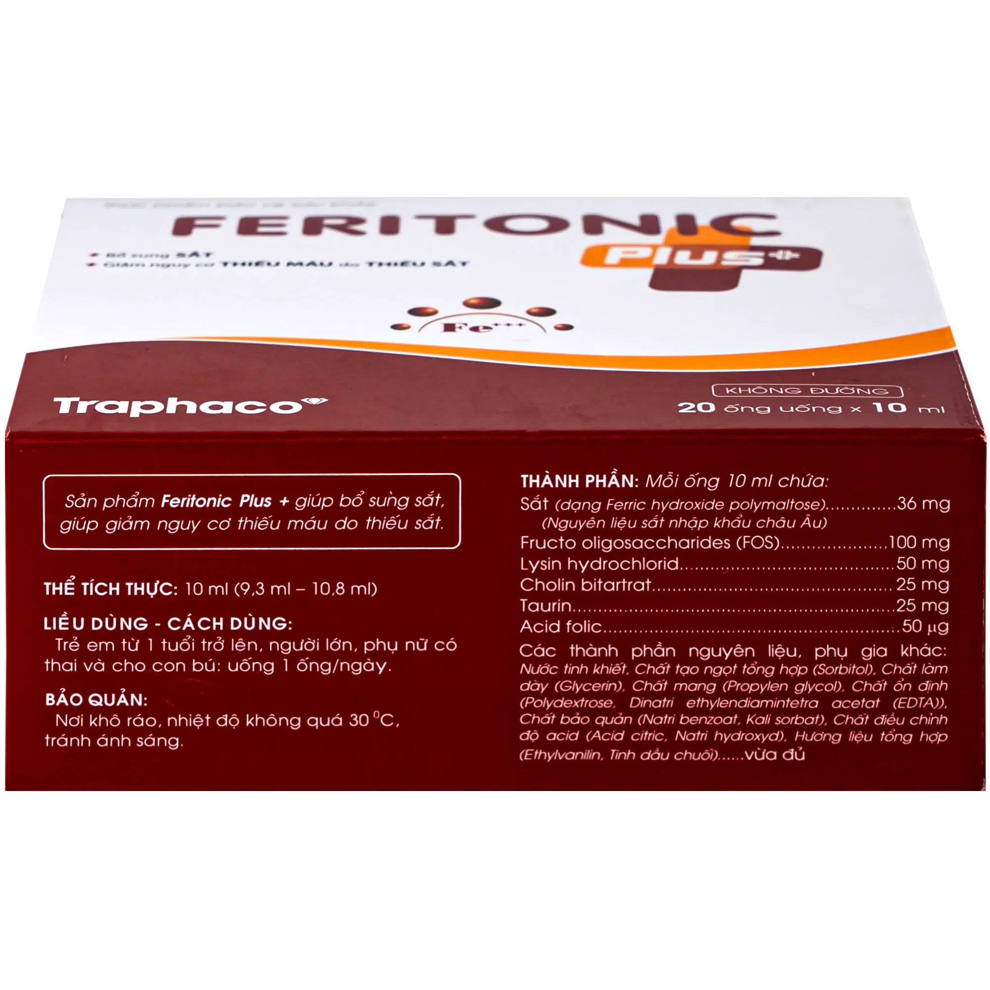 SIRO BỔ SUNG SẮT FERITONIC PLUS+ TRAPHACO 4X5 ỐNG 7