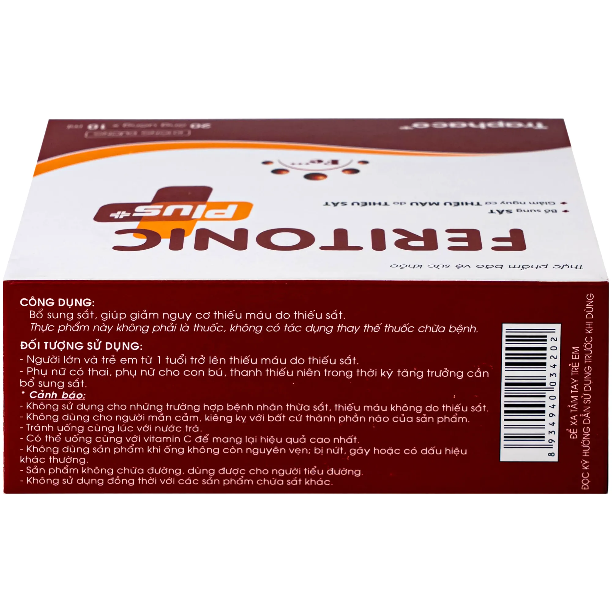 SIRO BỔ SUNG SẮT FERITONIC PLUS+ TRAPHACO 4X5 ỐNG 8
