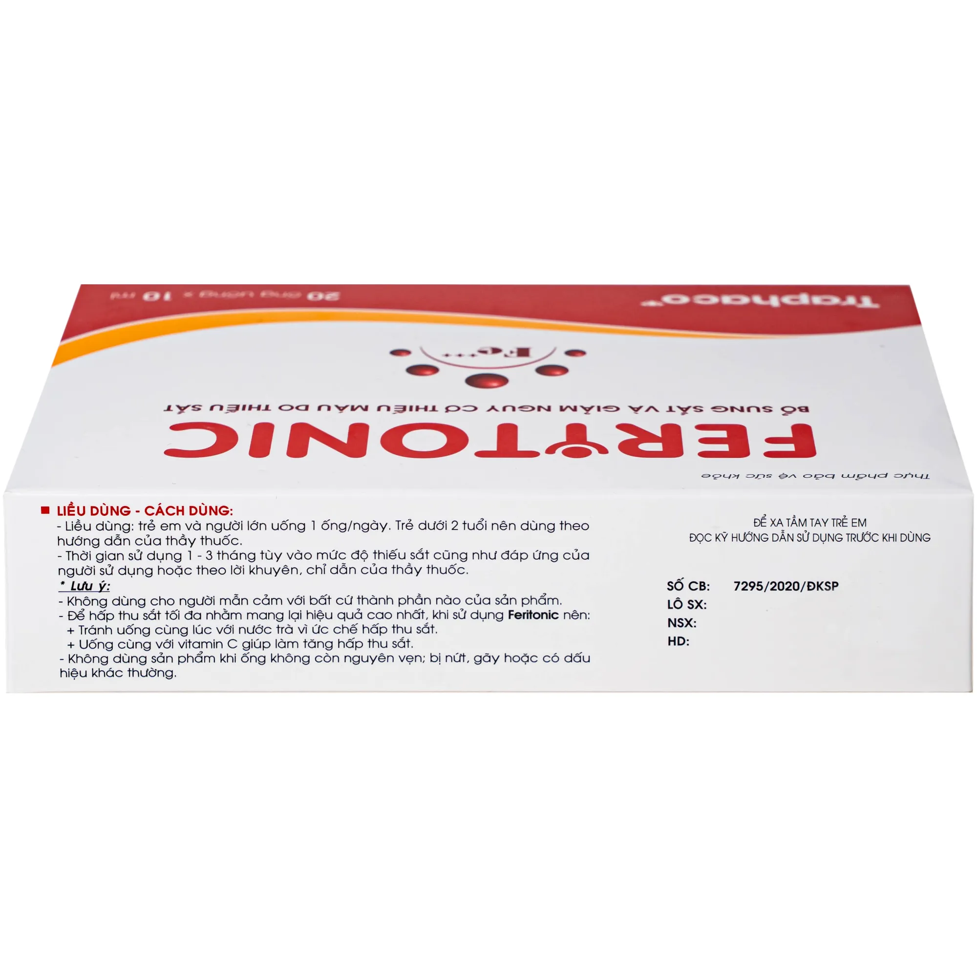 SIRO BỔ SUNG SẮT FERITONIC TRAPHACO 2X10 ỐNG 8