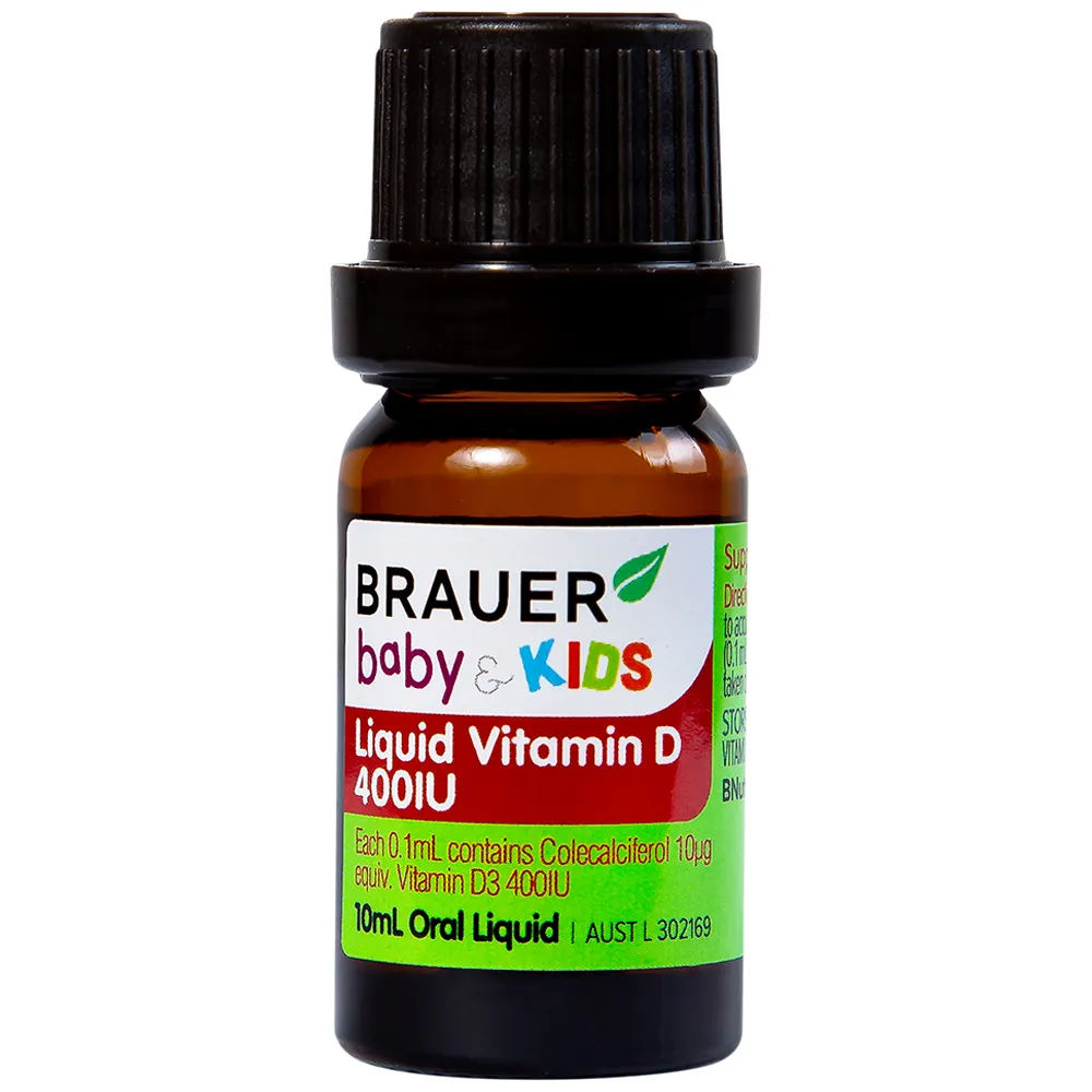 SIRO BỔ SUNG VITAMIN D3 BRAUER BABY & KIDS LIQUID VITAMIN D 400IU 10ML 7