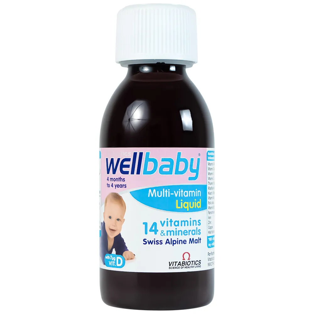 SIRO BỔ SUNG VITAMIN KHOÁNG CHẤT CHO TRẺ WELLBABY MULTI-VITAMIN LIQUID VITABIOTICS 150ML 3