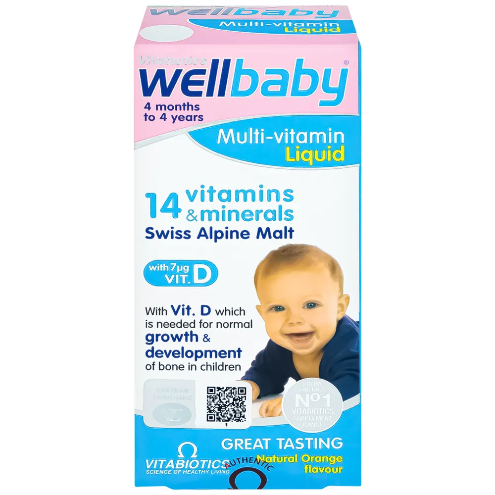 SIRO BỔ SUNG VITAMIN KHOÁNG CHẤT CHO TRẺ WELLBABY MULTI-VITAMIN LIQUID VITABIOTICS 150ML 5