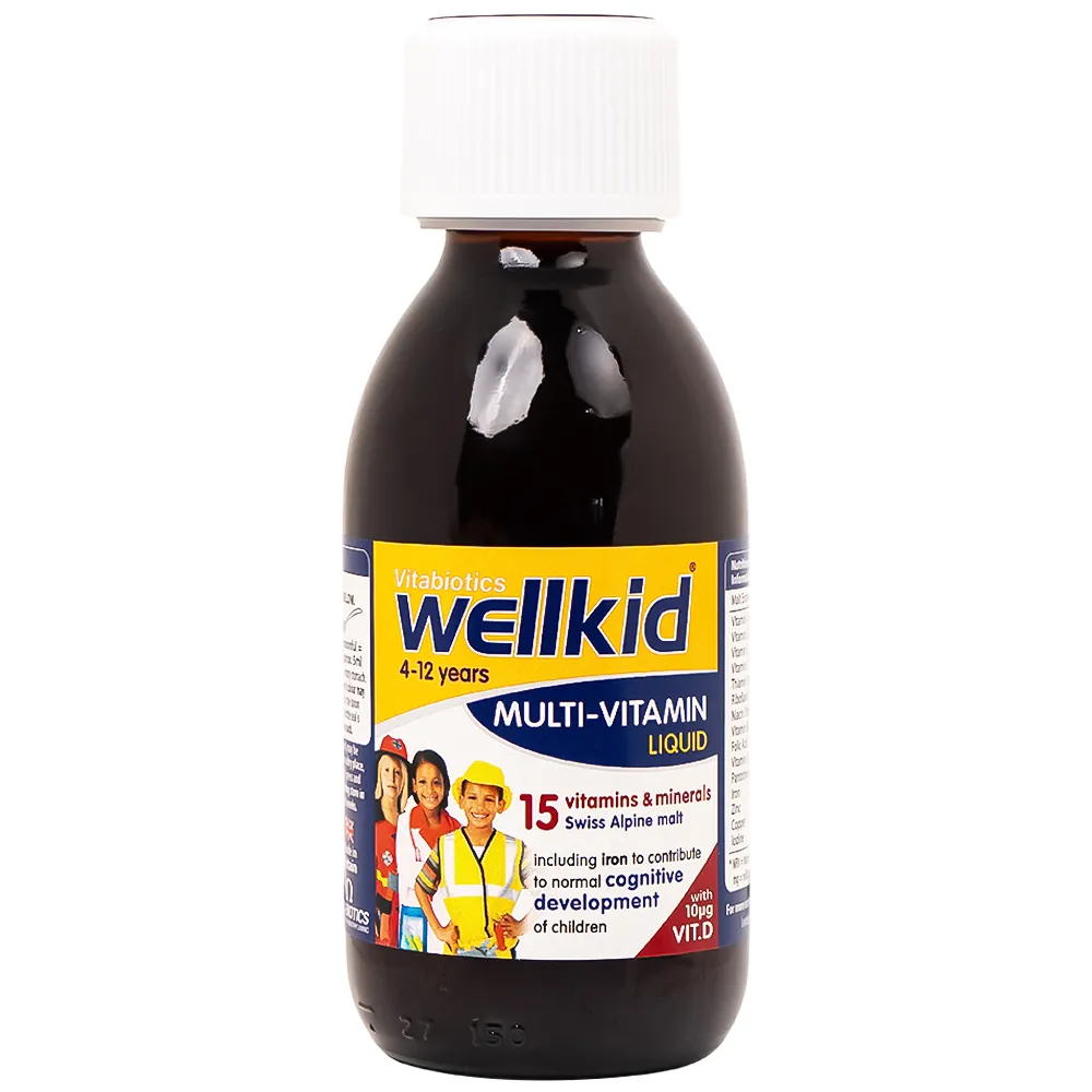 SIRO BỔ SUNG VITAMIN KHOÁNG CHẤT CHO TRẺ WELLKID MULTI-VITAMIN LIQUID VITABIOTICS 150ML 5