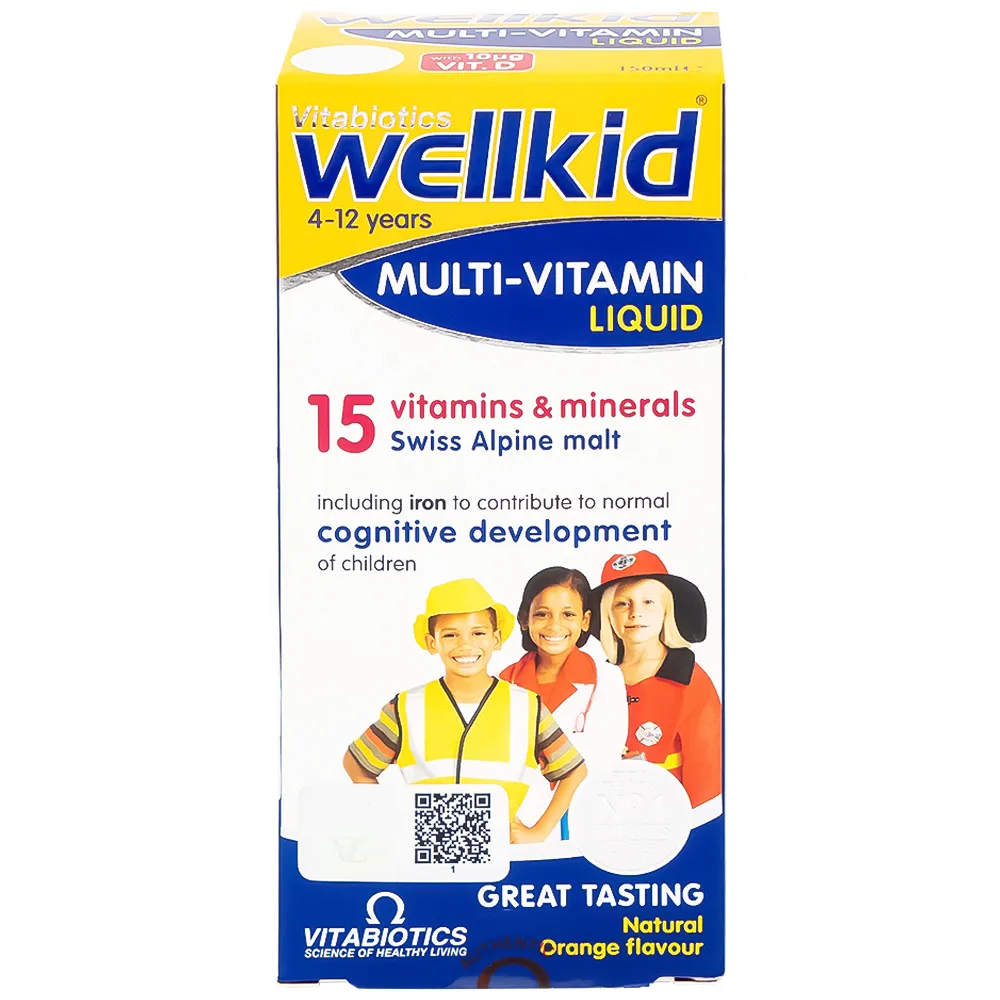SIRO BỔ SUNG VITAMIN KHOÁNG CHẤT CHO TRẺ WELLKID MULTI-VITAMIN LIQUID VITABIOTICS 150ML 7