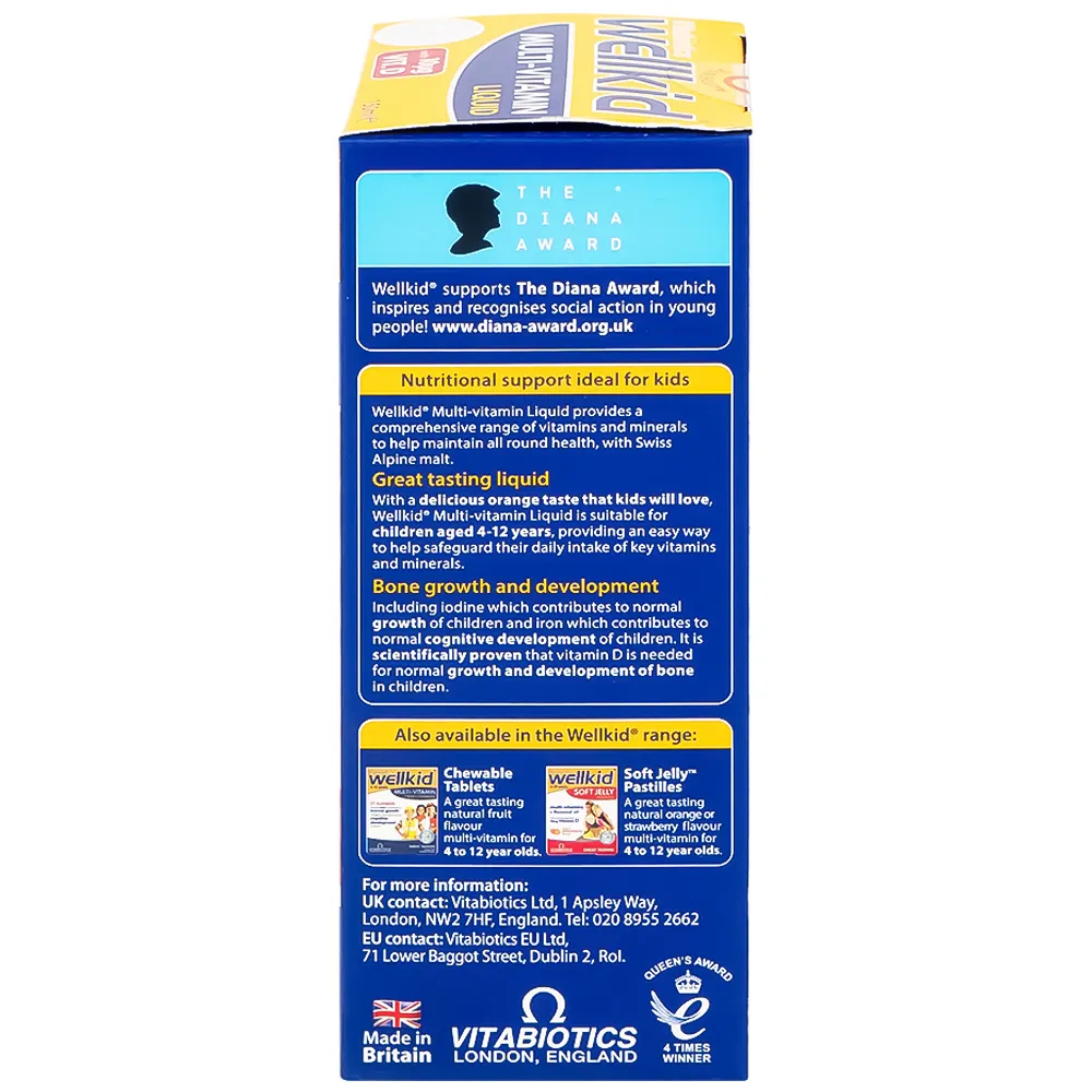 SIRO BỔ SUNG VITAMIN KHOÁNG CHẤT CHO TRẺ WELLKID MULTI-VITAMIN LIQUID VITABIOTICS 150ML 10