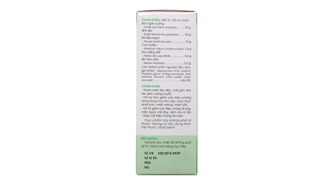 Siro Boganic Kid thanh nhiệt tiêu độc, mát gan chai 100ml 5