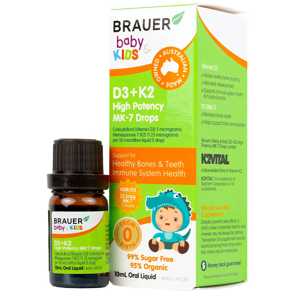 SIRO BRAUER BABY KIDS D3+K2 HIGH POTENCY MK-7 DROPS 10ML