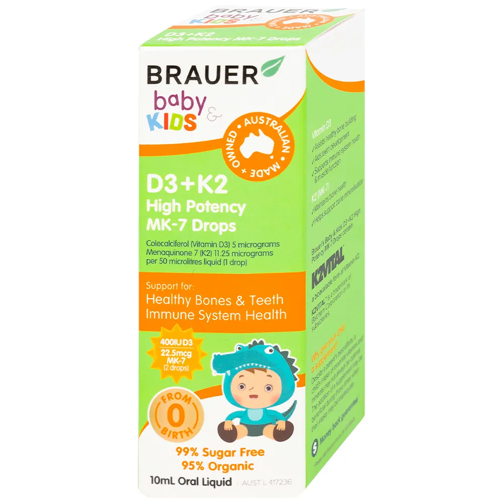SIRO BRAUER BABY KIDS D3+K2 HIGH POTENCY MK-7 DROPS 10ML 7