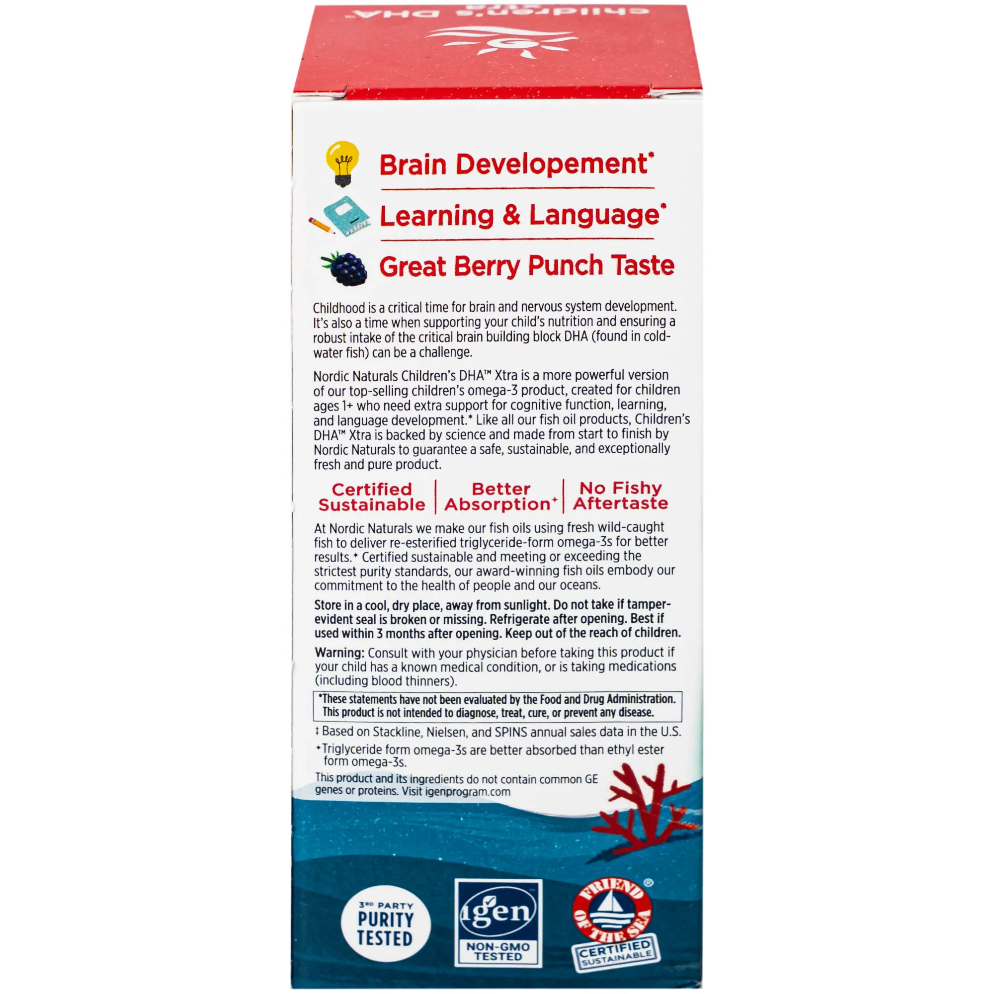 SIRO CẢI THIỆN THỊ LỰC CHO TRẺ NORDIC NATURALS CHILDREN'S DHA XTRA BERRY PUNCH FLAVOR 60ML 14
