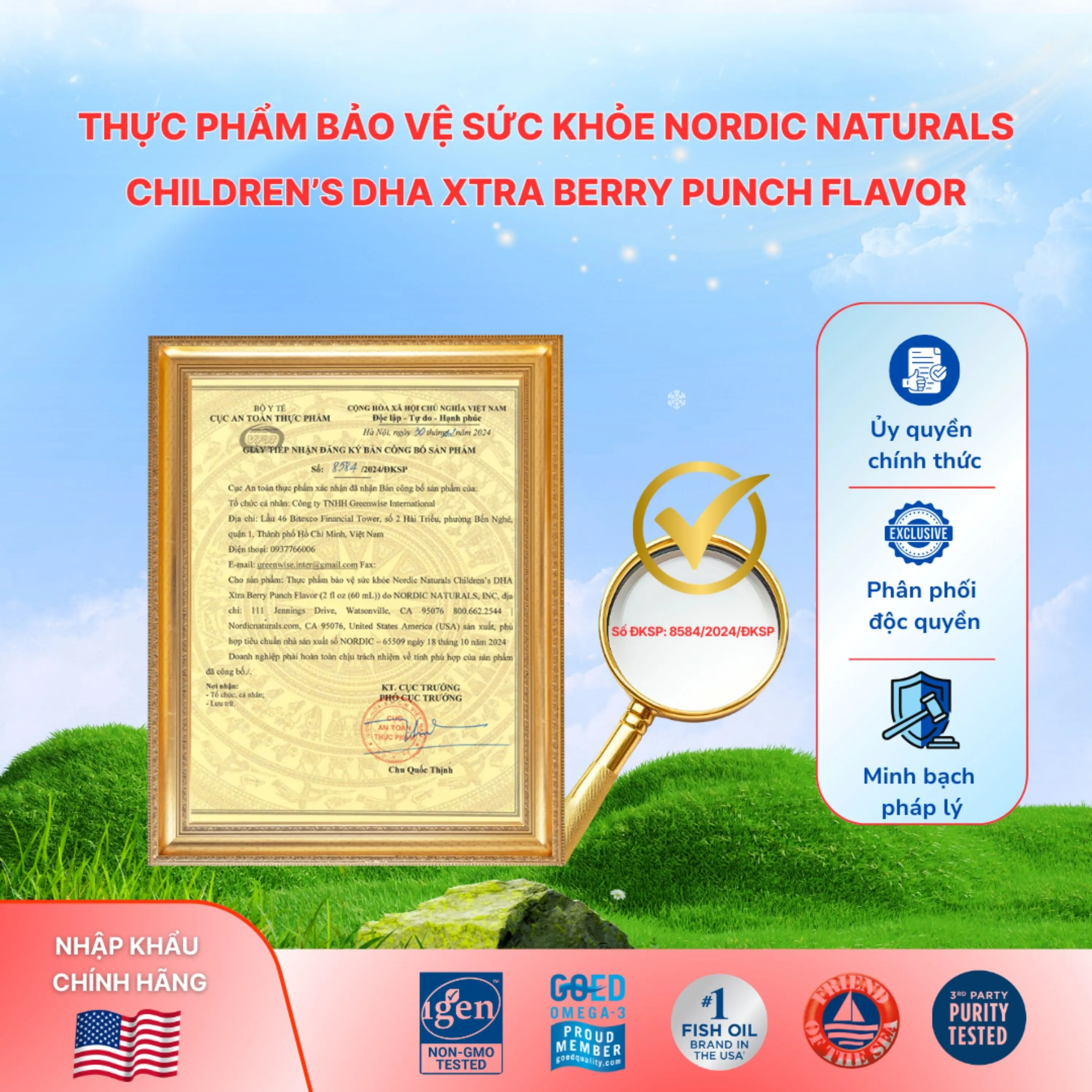 SIRO CẢI THIỆN THỊ LỰC CHO TRẺ NORDIC NATURALS CHILDREN'S DHA XTRA BERRY PUNCH FLAVOR 60ML 8