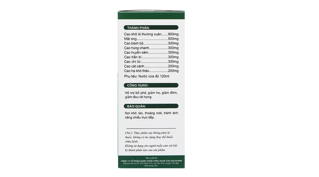 Siro Cali USA Alpes hỗ trợ giảm ho, bổ phổi chai 120ml 4
