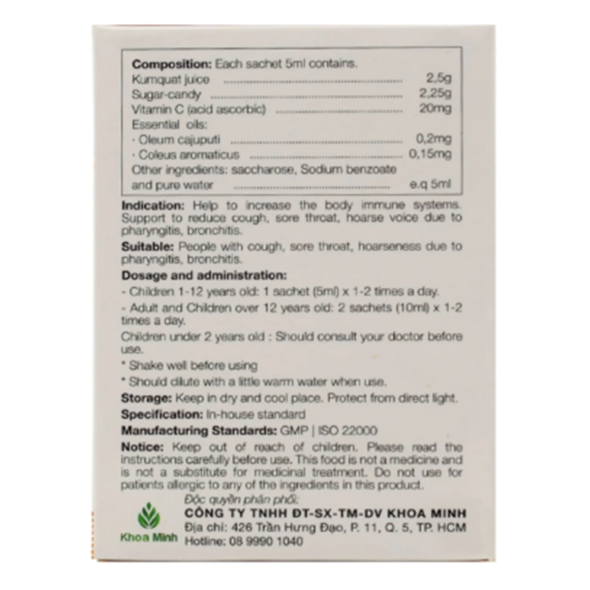 Siro Codatux Daily ADC bổ sung vitamin C, ngừa và giảm ho, đau rát họng (30 gói) 4