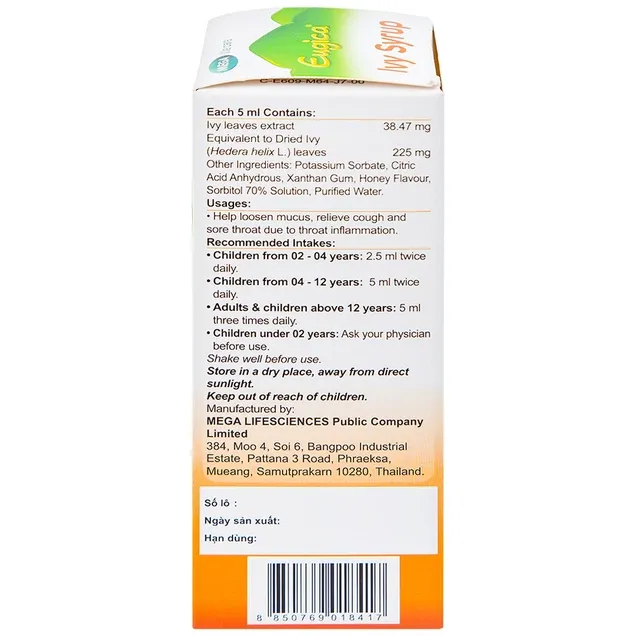 Siro Eugica Ivy MEGA We care hỗ trợ giảm ho, giảm đờm (100ml) 4