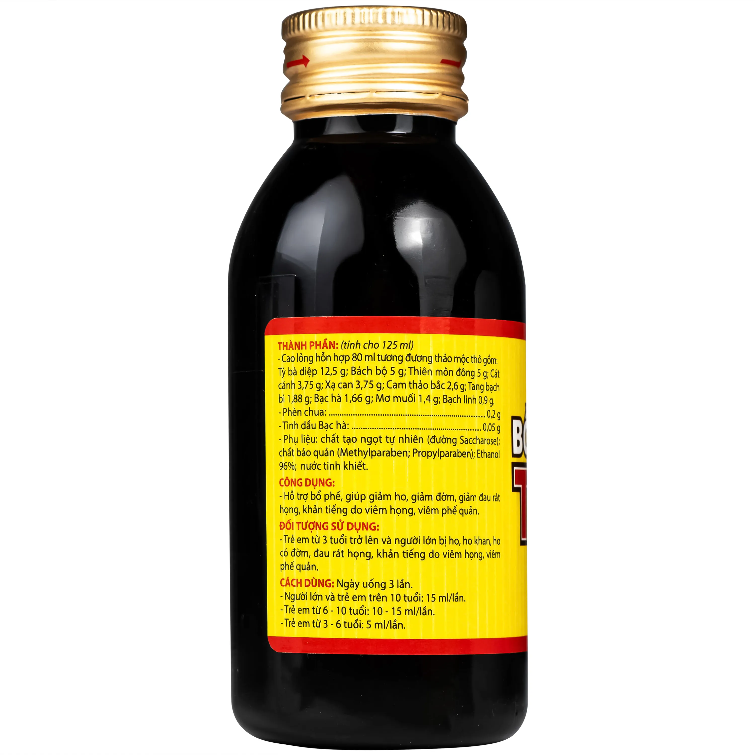 SIRO GIẢM HO, RÁT HỌNG BỔ PHẾ TW3 125ML 12