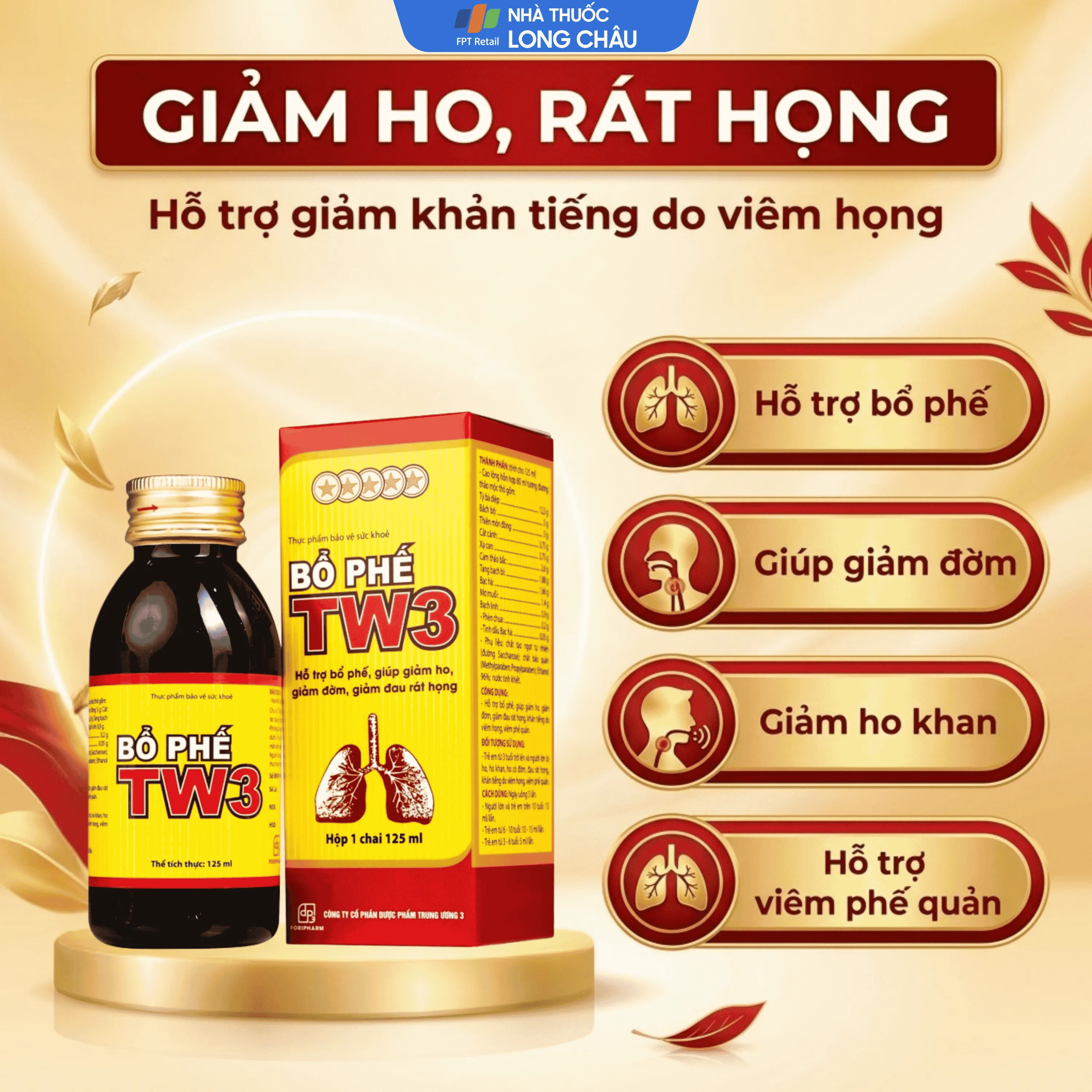 SIRO GIẢM HO, RÁT HỌNG BỔ PHẾ TW3 125ML 3