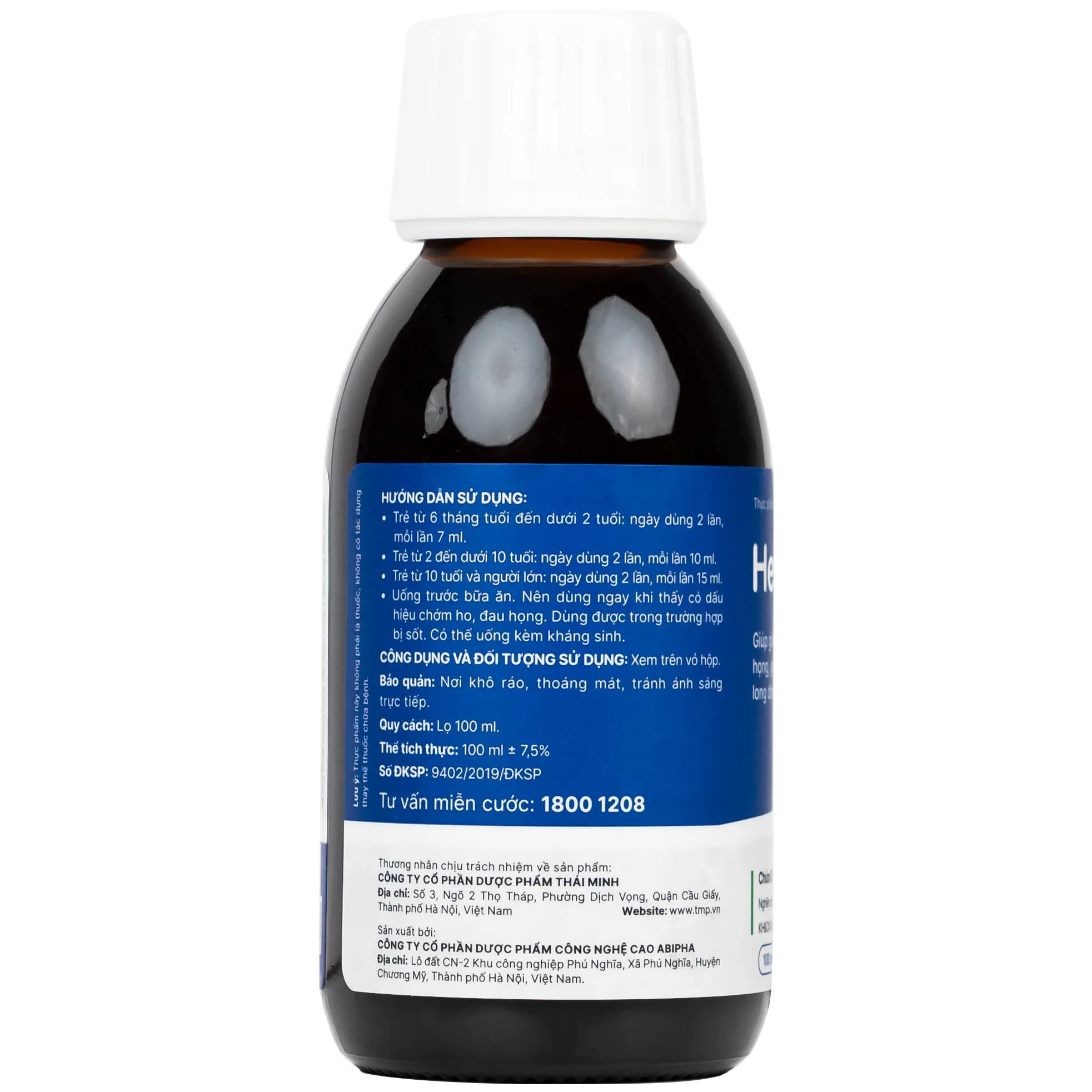 SIRO GIẢM HO HEVIHO THÁI MINH 100ML 10