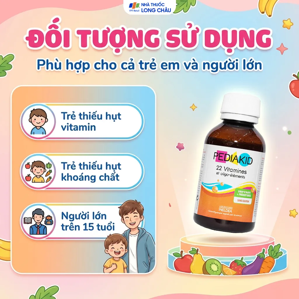 SIRO GIÚP BỔ SUNG VITAMIN VÀ KHOÁNG CHẤT PEDIAKID 22 VITAMINES 125ML 4