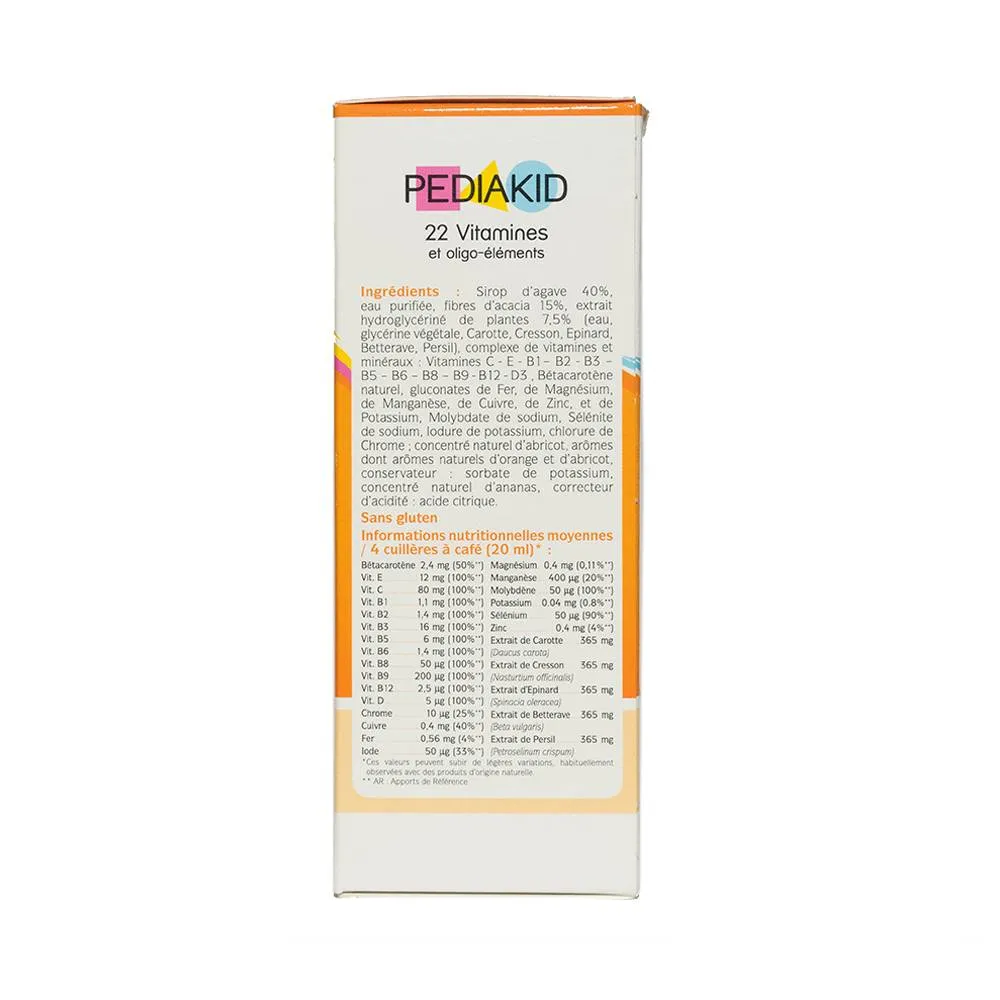 SIRO GIÚP BỔ SUNG VITAMIN VÀ KHOÁNG CHẤT PEDIAKID 22 VITAMINES 125ML 8