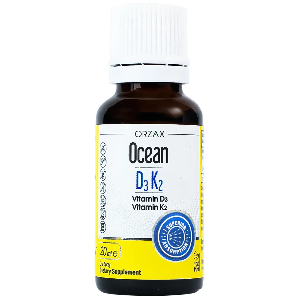 SIRO GIÚP TĂNG CƯỜNG HẤP THU CANXI OCEAN D3K2 ORZAX 20ML 12
