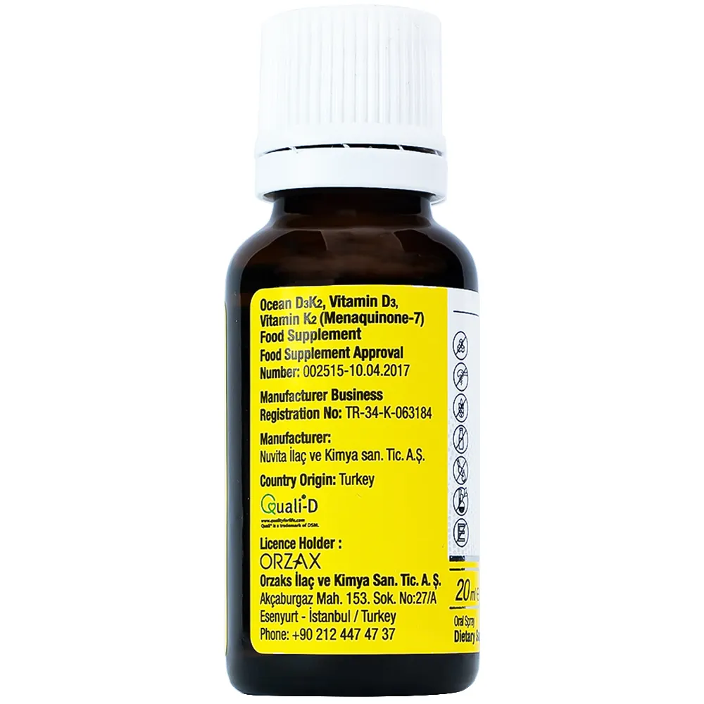 SIRO GIÚP TĂNG CƯỜNG HẤP THU CANXI OCEAN D3K2 ORZAX 20ML 13