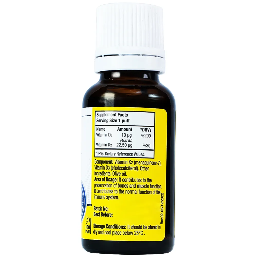 SIRO GIÚP TĂNG CƯỜNG HẤP THU CANXI OCEAN D3K2 ORZAX 20ML 14