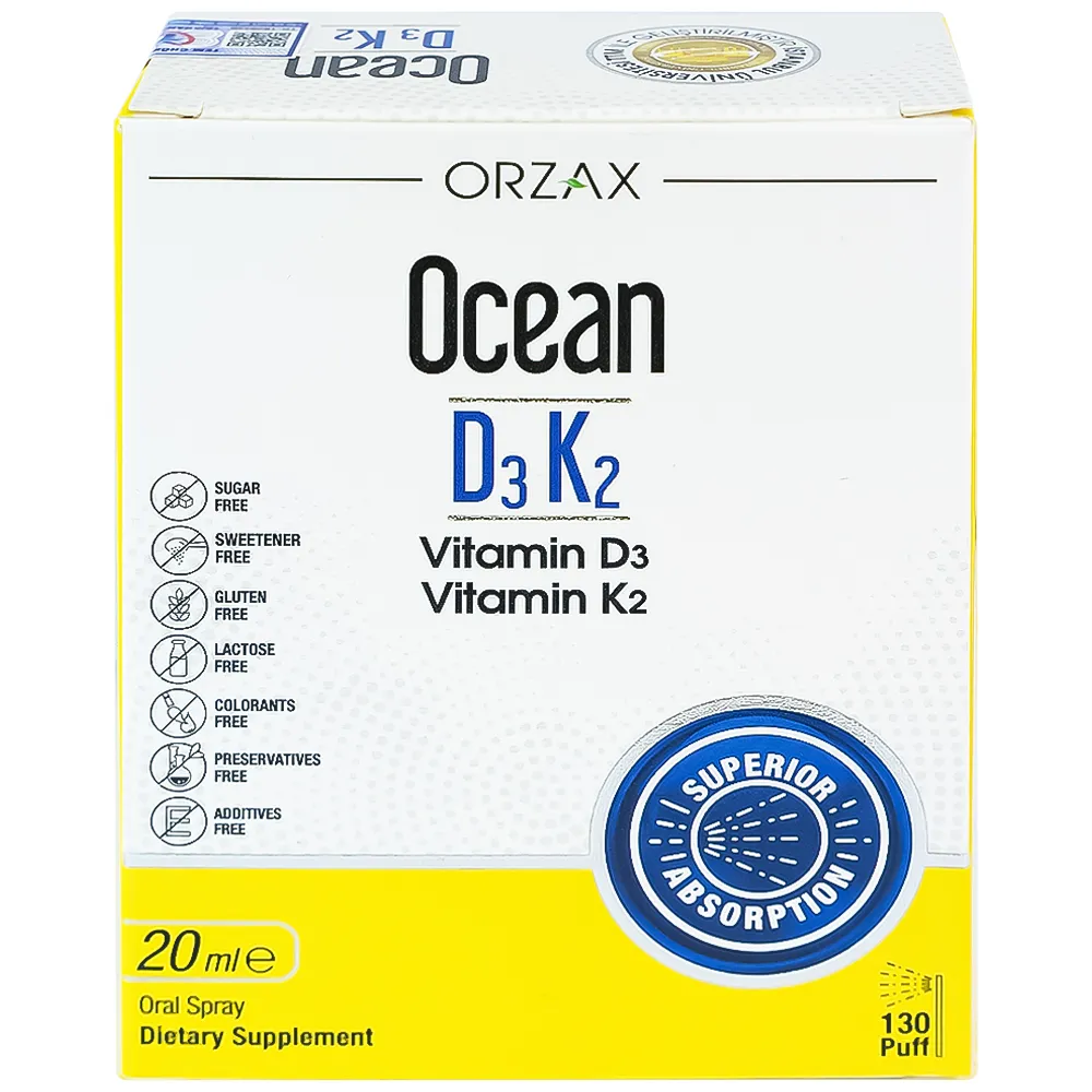 SIRO GIÚP TĂNG CƯỜNG HẤP THU CANXI OCEAN D3K2 ORZAX 20ML 7