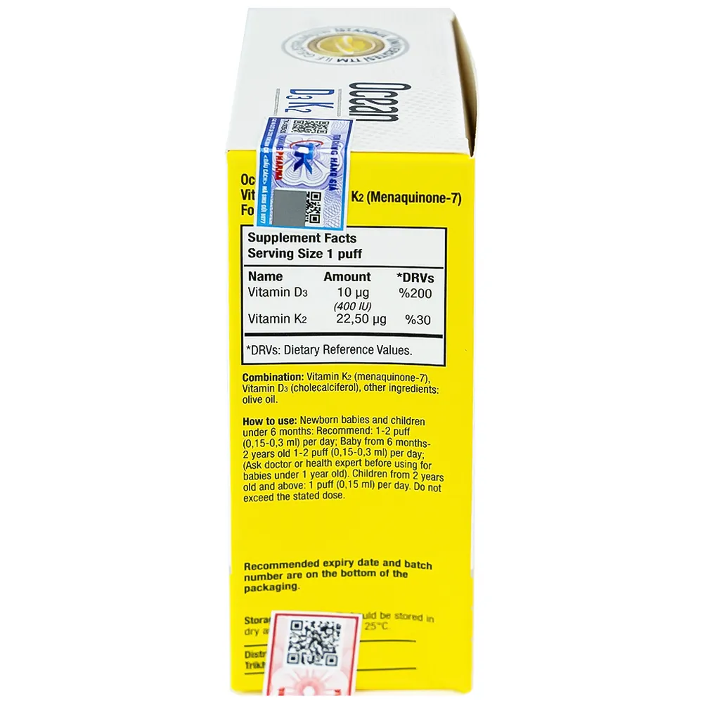 SIRO GIÚP TĂNG CƯỜNG HẤP THU CANXI OCEAN D3K2 ORZAX 20ML 9